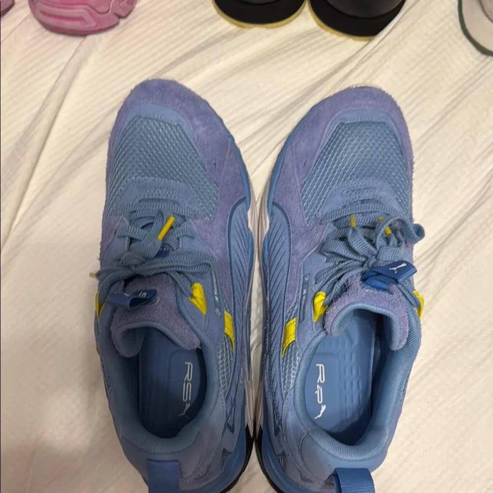 Puma RS-X Blue and Yellow Athletic Shoes - Picture 3 of 5